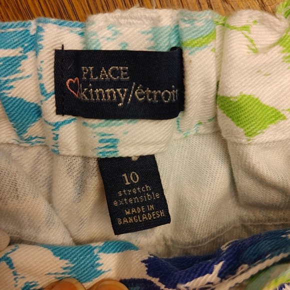 Girls Size 10 Childrens Place Flowered Jeans - Picture 3 of 3